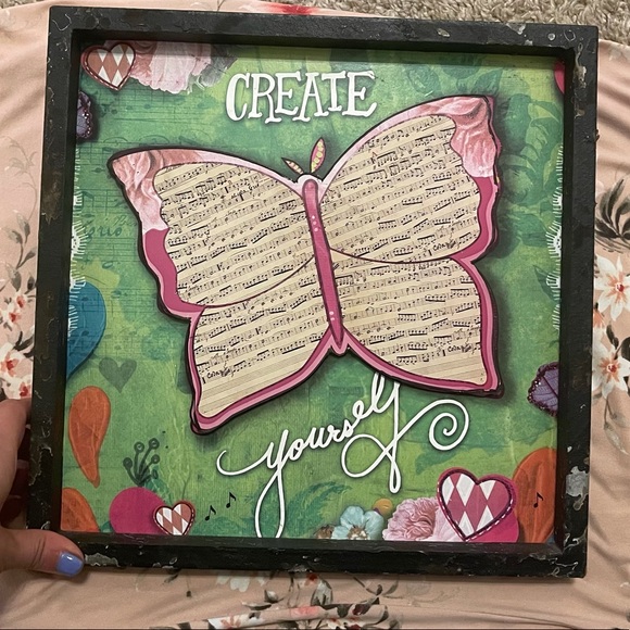 Gorgeous ‘Create Yourself’ Butterfly painting with musical notes( Hobby Lobby) - Picture 2 of 4